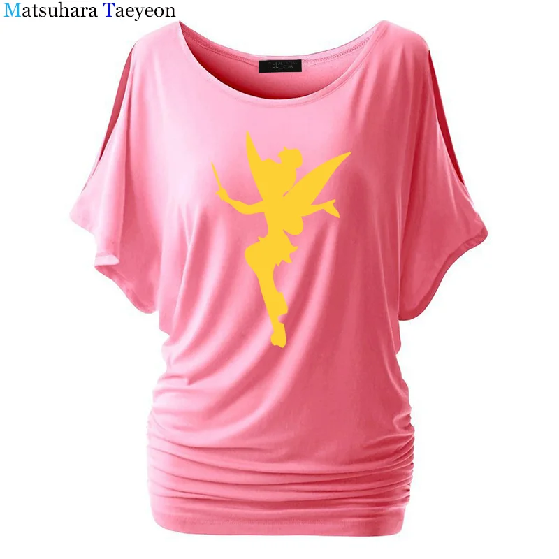11 Футболка женская фея Динь-Динь силуэт мультфильм фея футболка Femme Tinkerbell печатных милый Harajuku футболка T76 - Цвет: 11