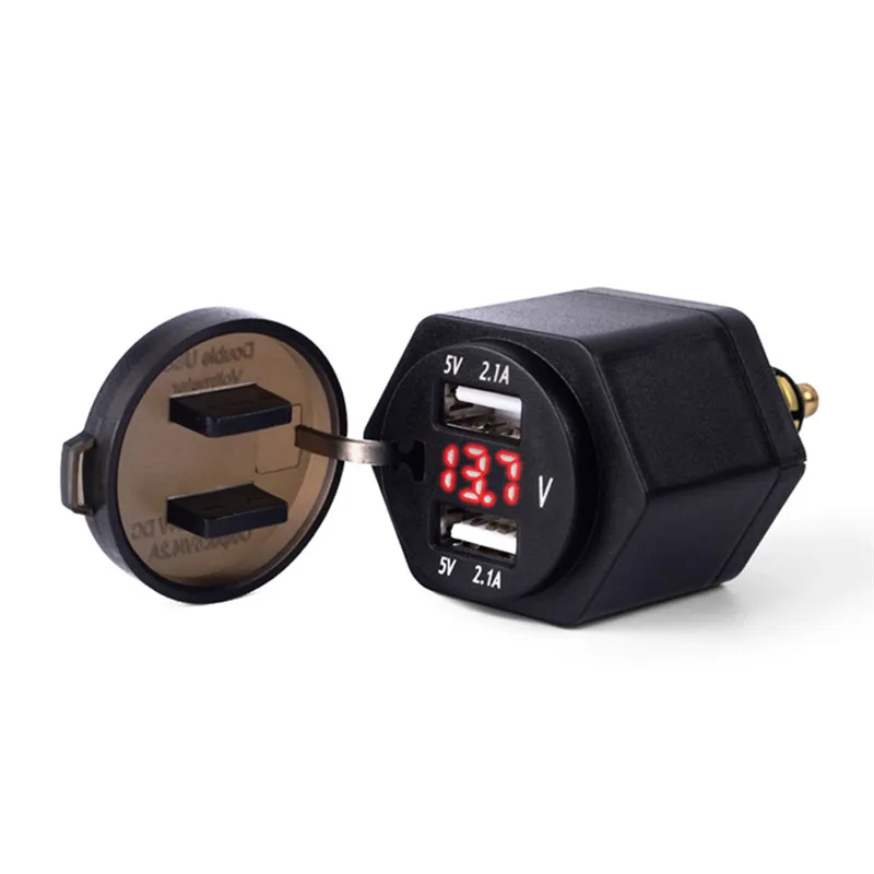 4.2A алюминиевый двойной USB мото Прикуриватель разъем для Hella/DIN вилка