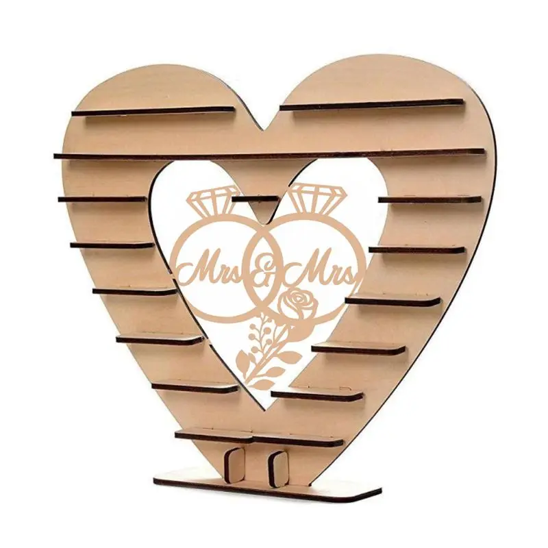 Украшения Mr &amp Mrs деревянные в виде кольца с бриллиантами подставка для шоколада