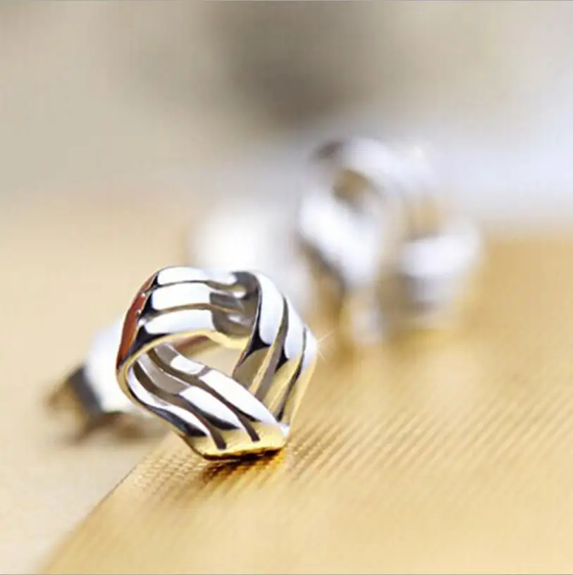 Женские серьги-гвоздики в форме треугольника TJP модные серьги из стерлингового