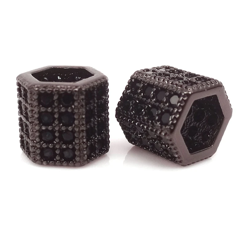 Бусины с черным цирконием европейские амулеты-бусины отверстием для браслетов