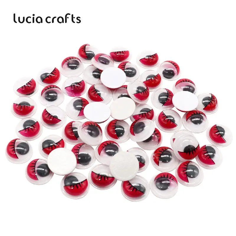 Lucia crafts 50 шт. 10 мм с ресницами Googly Wiggly Eyes самоклеящиеся пластиковые глаза скрапбук для кукольных игрушек аксессуары K0805