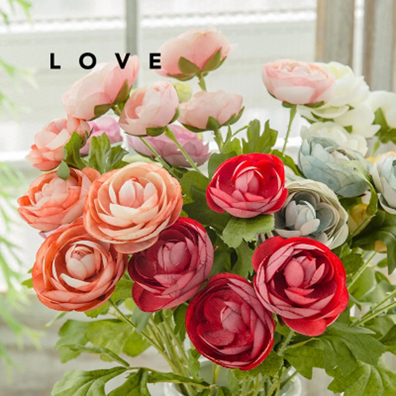 8 головок/Букет шелковые искусственные пионы настоящий сенсорный видов стилей
