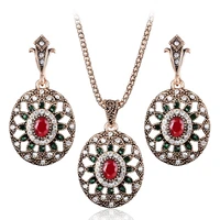 joyme 2018 luxury vintage jewelry sets for women bridal ethnic resin crystal turkish nigerian imitation wedding accessories