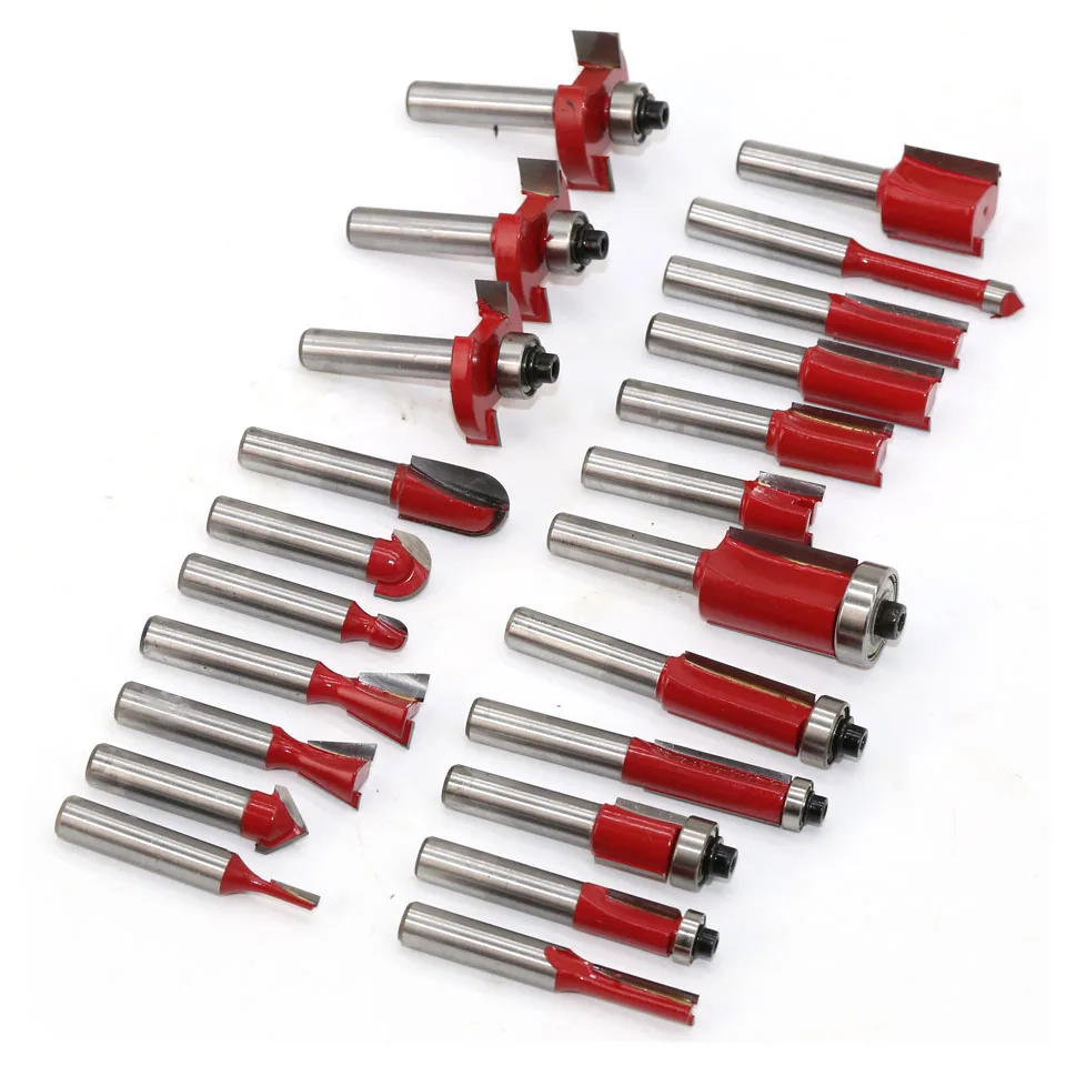 35pcs 8mm Router Bits Set Professional Shank Tungsten Carbide Bit Cutter With Wooden Case For Wood | Инструменты