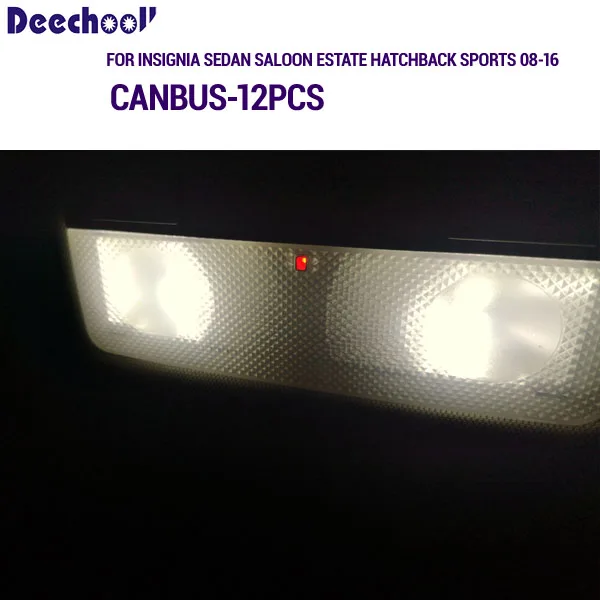 23 шт. Canbus номерной знак лампа+ DRL+ Внутреннее освещение лампы для Opel для Insignia Sedan салон универсал хэтчбек Sports Tourer 09 - Испускаемый цвет: 12pcs interior light