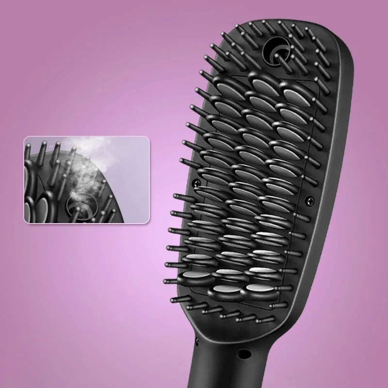Kemei Electric Steam Spray Hair Straightener LCD Display Brush High Quality Rapid Heating Care Comb Alloy Irons | Красота и здоровье