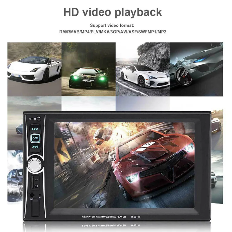 Новый Автомобильный Bluetooth MP5 плеер 7 дюймов HD TFT Экран громкой связи гарнитура для