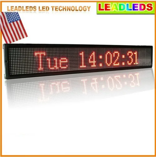 30 x 6.3 inches Led display indoor wifi Programmable Scrolling Message led sign Board for Business and Store - Red Message