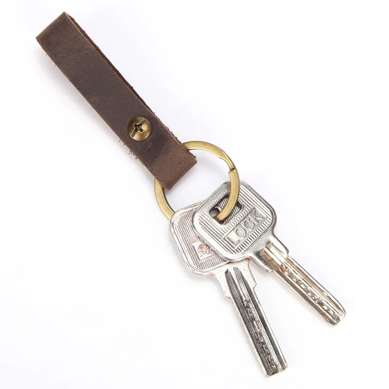 Кошелек EDC Keys из натуральной кожи повседневный брелок коричневая металлическая