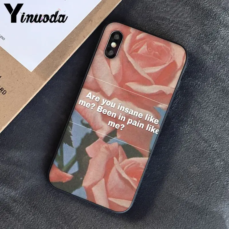 Yinuoda, розовый, эстетический, песни, лирика, эстетический, мягкий силиконовый чехол для телефона, чехол для iPhone 8, 7, 6, 6 S, 6 Plus, X, XS, MAX, 5, 5S, SE, XR, 10