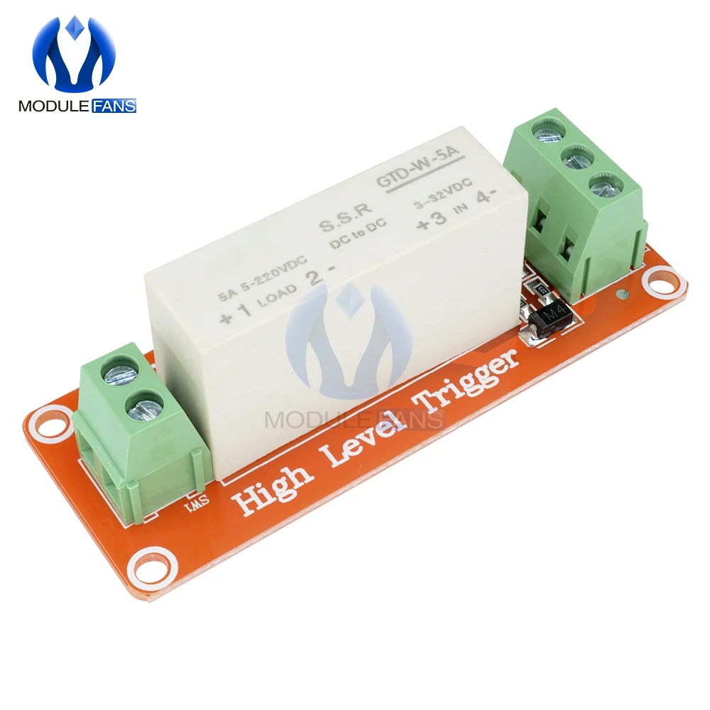 1 канал CH DC 5V 220V 5A SSR твердотельные реле Модуль Триггер Высокий уровень для Arduino Uno R3
