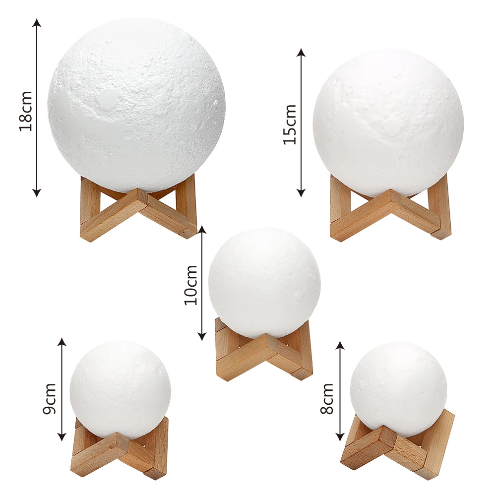 ITimo Creative Gift 3D Print Light Moon Lamp Rechargeable Night Touch Control Home Decors Indoor Lighting | Лампы и освещение