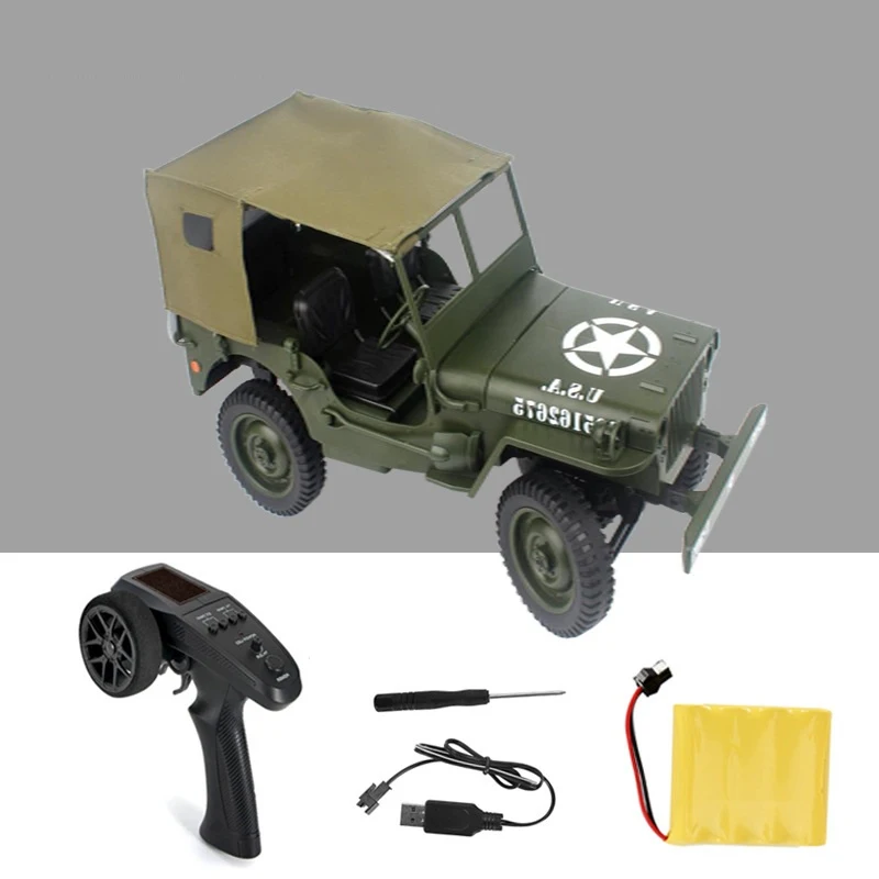 Военная Модель, электрические игрушки, 1:10, Масштаб 2,4 г, 4WD, Вторая мировая война, армия США, RC, Willys, Джип, Игрушечная модель грузовика, для подарка, детская коллекция
