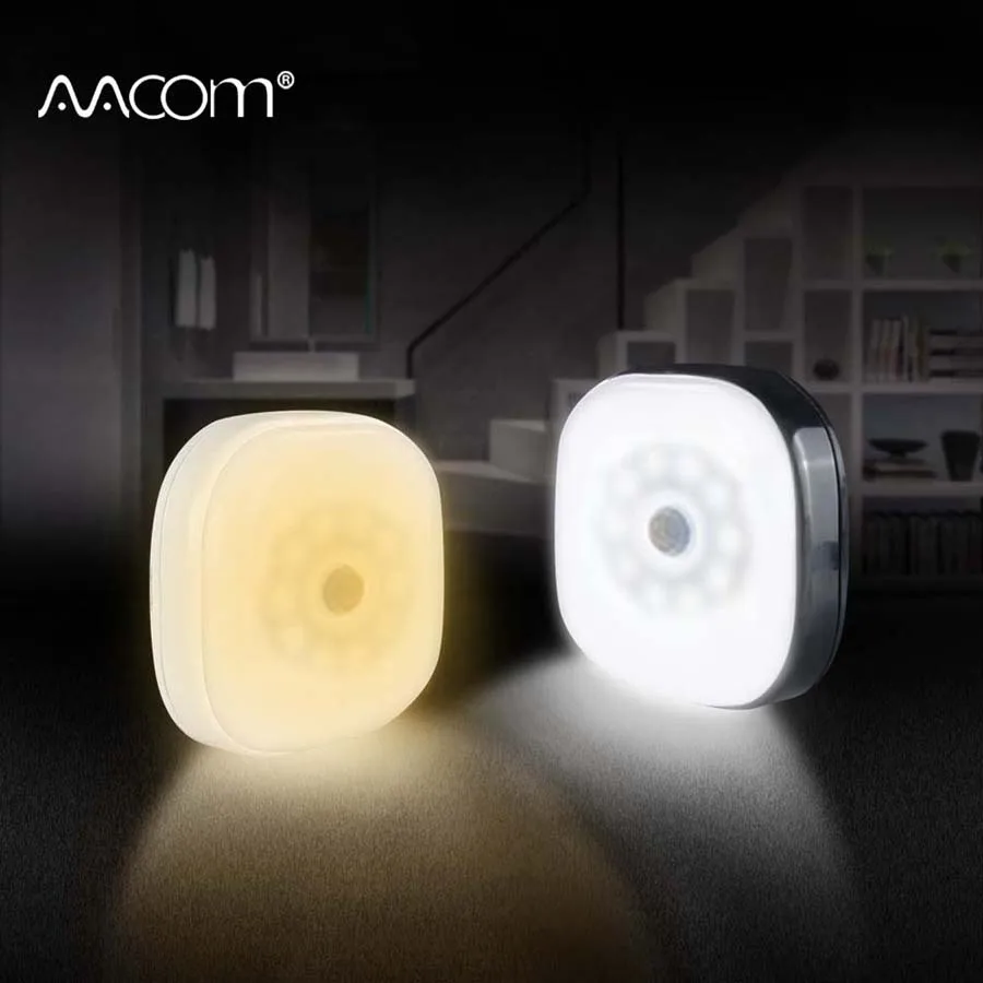 

PIR Motion Sensor LED Under Kitchen Cabinet Light Magnetic Wireless Smart Night Lamp in Bedroom Wardrobe with Battery Powered