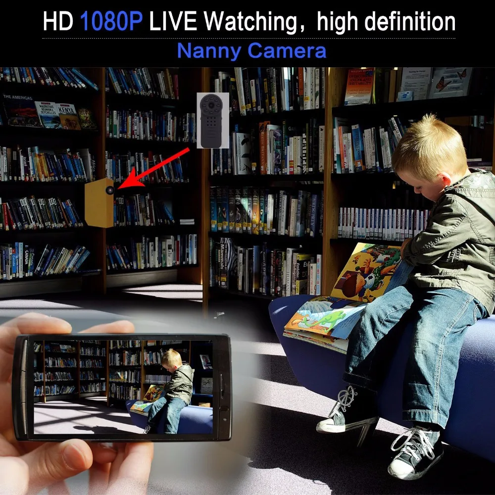 Мини-камера беспроводная с функцией ночного видения wi-fi 1080p | Электроника