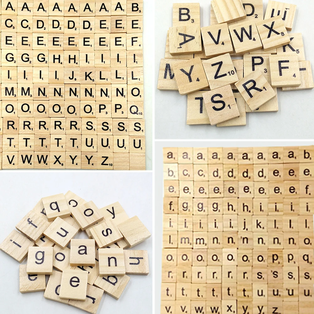 100 шт. Scrabble Алфавит плитка буквенный набор для скрапбукинга деревянный номер имя