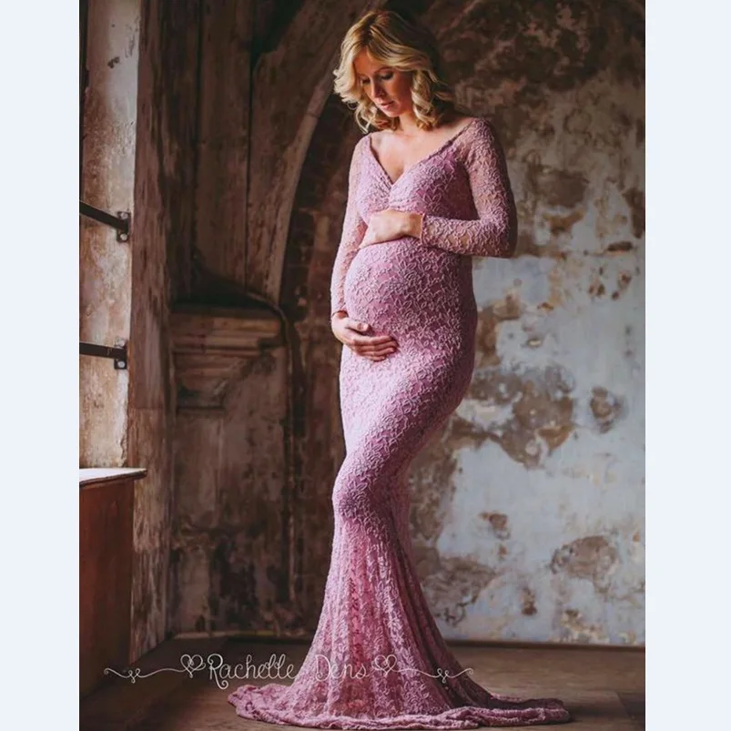 

Maternity Photography Props Pregnancy Clothes Maxi Maternity Photography Dress Lace Fancy Sexy Maternity Dress For Photo Shoot