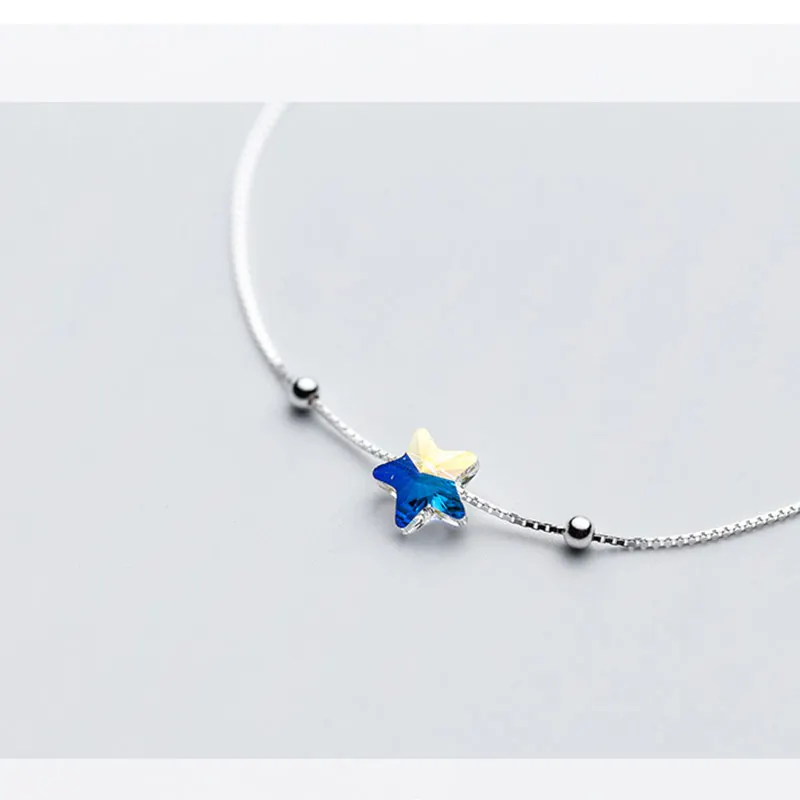 Женский простой ножной браслет с синими звездами ювелирное изделие из