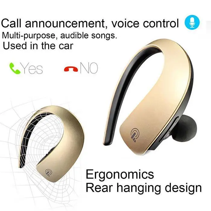 Bluetooth-наушник для автомобиля V4.1 Ушные крючки вождения Handfree HD звук Беспроводной