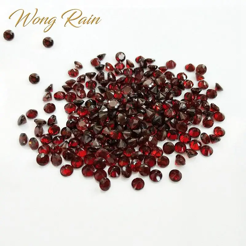 

Wong Rain 20 PCS Top Quality Natural 2 MM Round Cut Garnet Loose Gemstone DIY Stones Decoration Fine Jewelry Wholesale Lots Bulk