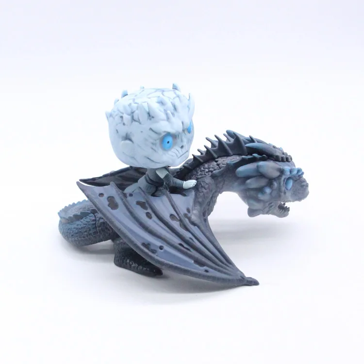 Большой размер Игра престолов ночной король и ледяной Viserion езда драконы 23 см ПВХ