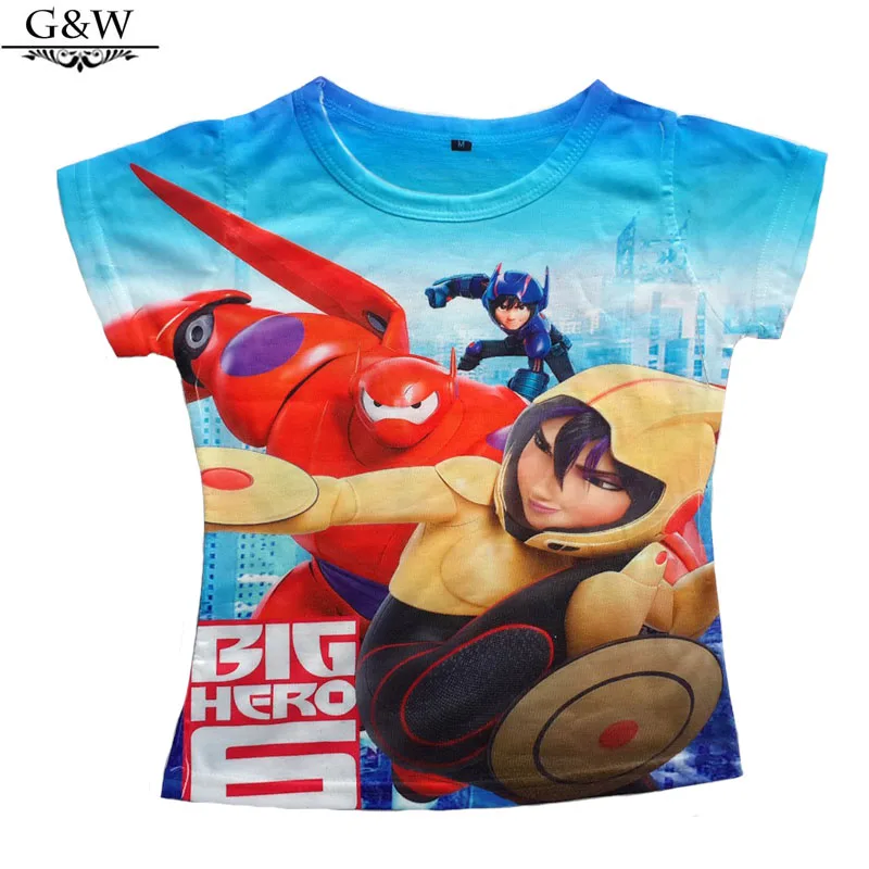 Новая детская футболка 2015 с принтом Город героев футболки для мальчиков и