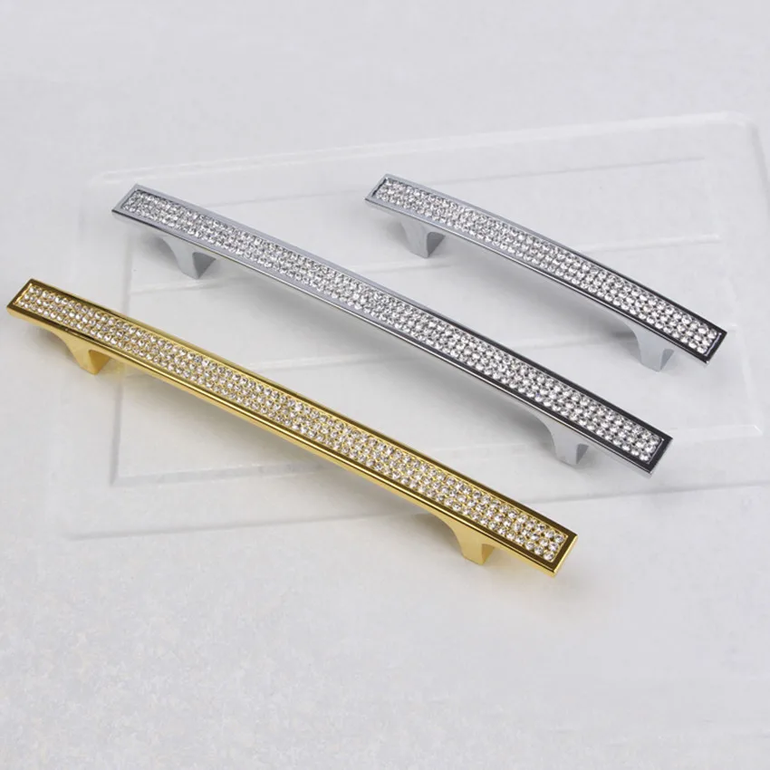 Высококачественные стеклянные алмазные ручки 96 мм 128 160 серебряный винный шкаф