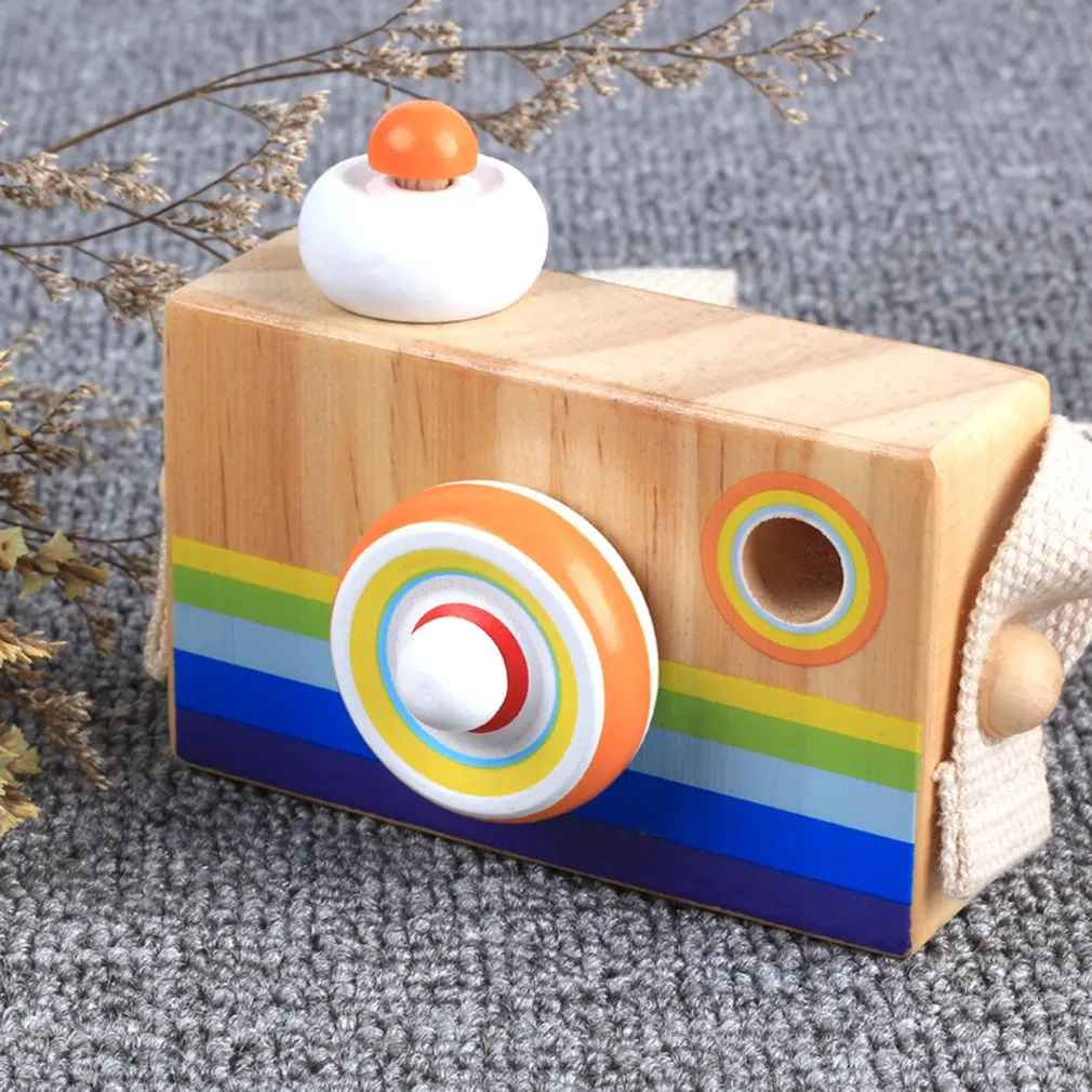 Children Simulation Camera Multicolor Wooden Baby Toy Convenient Play Unique Design Fine Craftsmanship Kaleidoscope |