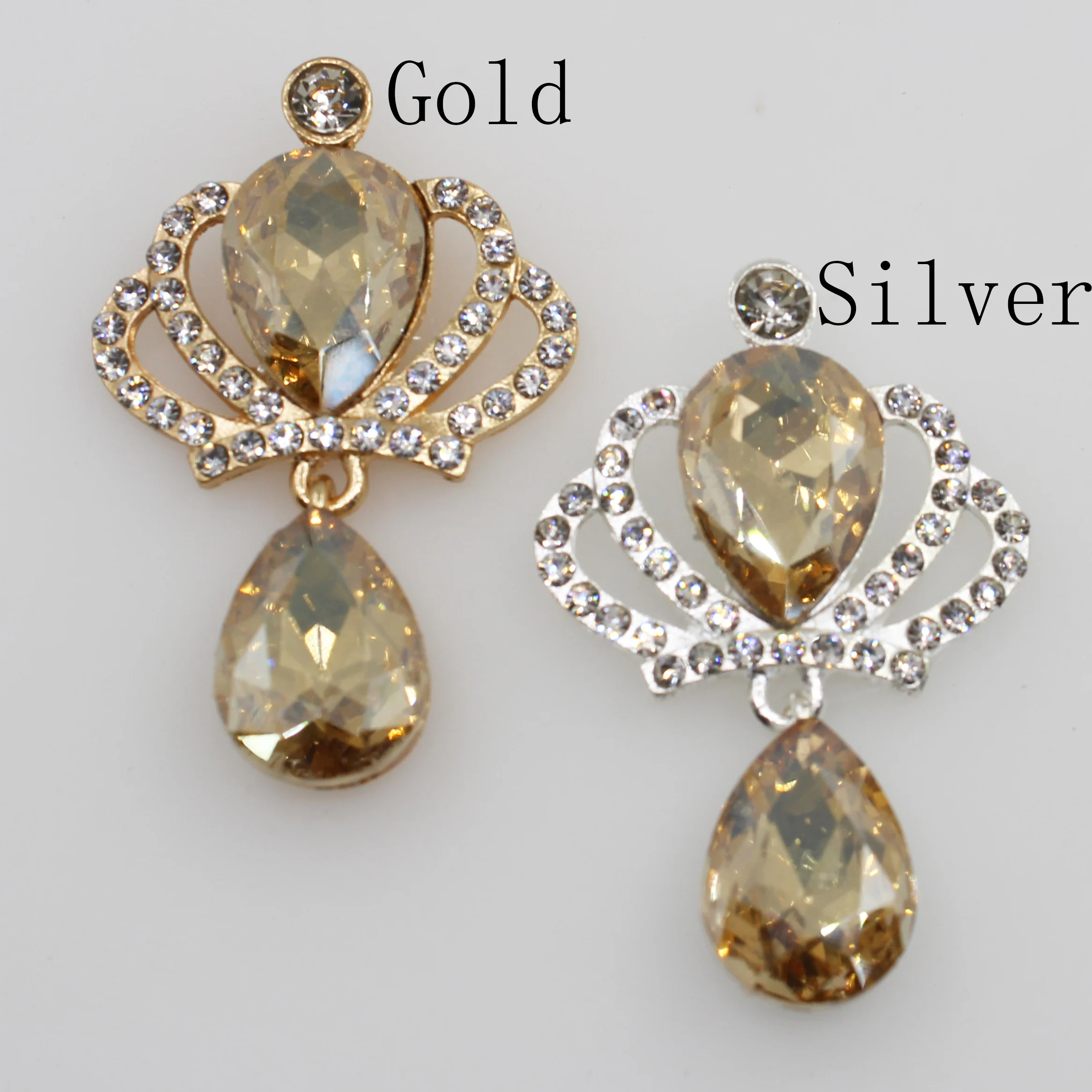 Модные стеклянные стразы цвета шампанского 5 шт. корона для свадебного декора