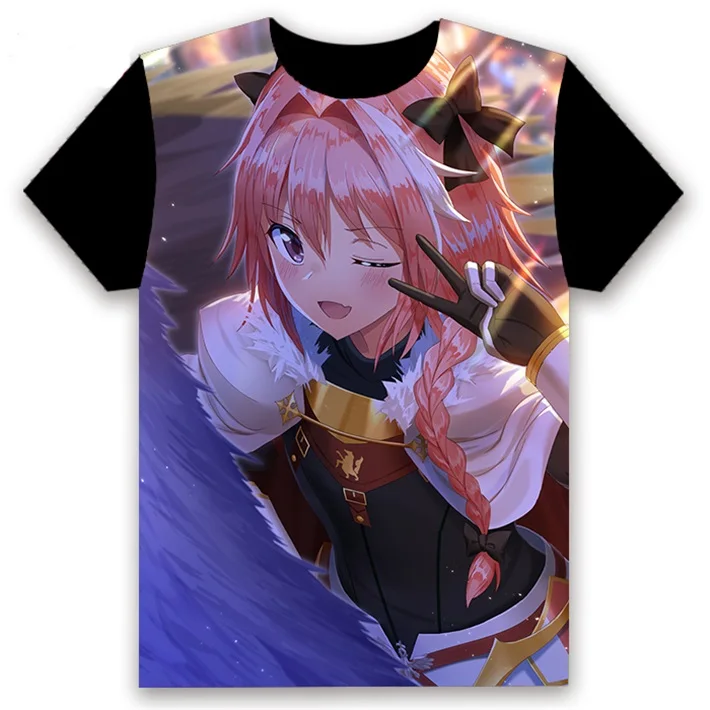 8 Футболка Аниме Манга Fate/Apocrypha Astolfo с принтом Косплей короткий рукав для женщин и мужчин Черная футболка Топы Повседневная летняя забавная рубашка - Цвет: 8
