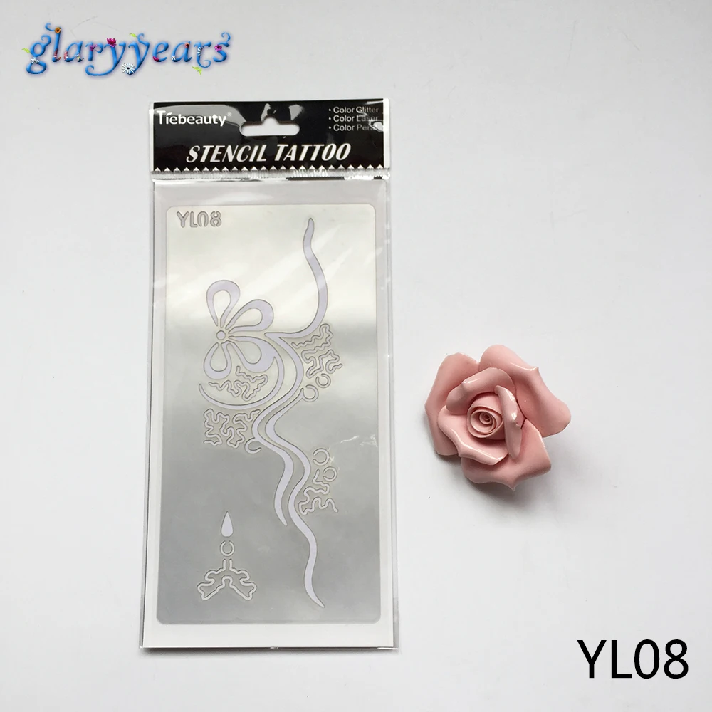 1 шт. водонепроницаемый трафарет для татуировок YL08 с блестками | Красота и