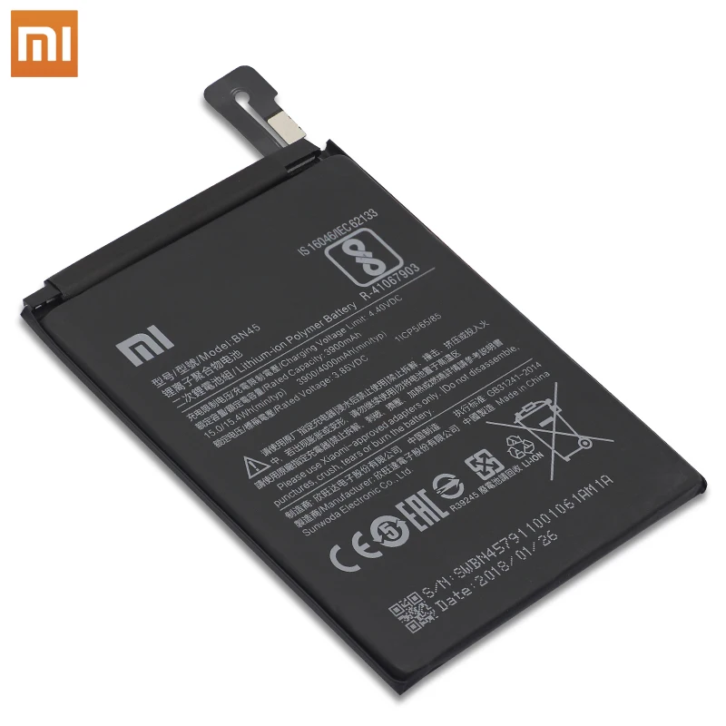 Xiao Mi аккумулятор для телефона BN45 Xiaomi note2 Redmi Note 5 Note5 Оригинальные аккумуляторы