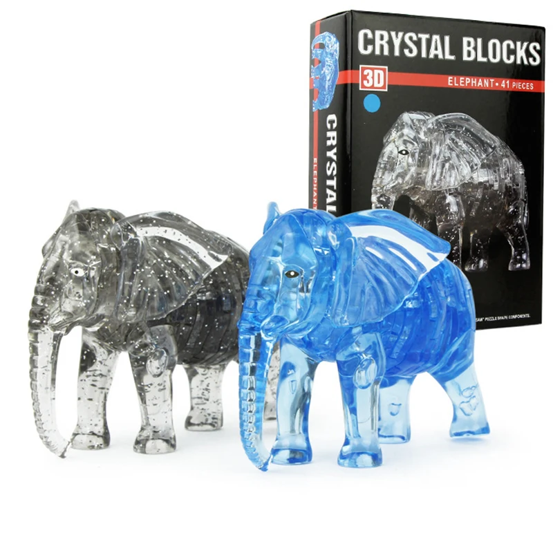 

Kid Educational Assembling 41PCS 3D Crystal Puzzle Toys DIY Elephant Model Creative Handmade Toy Puzzles For Children Gifts