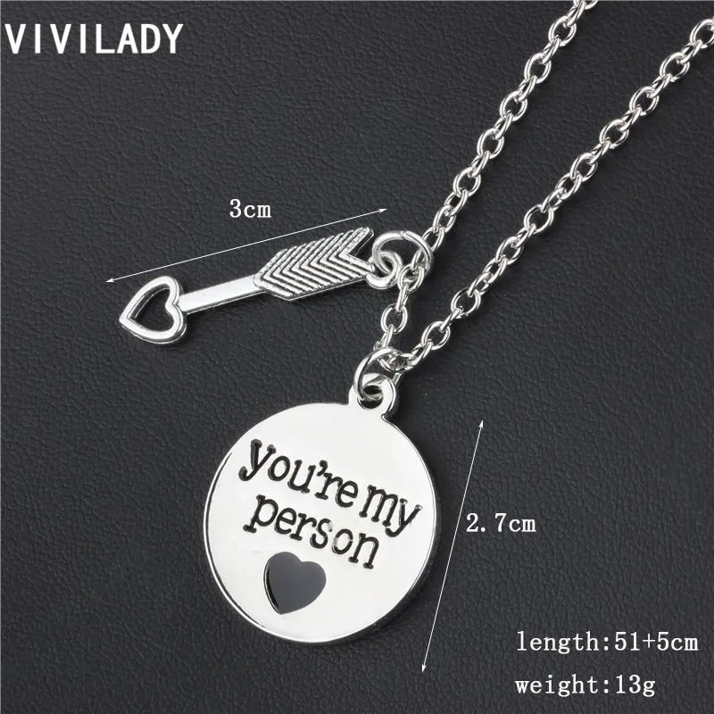 Модный VIVILADY Jewelry you're my person Амур стрелы Эмаль Сердце Длинные ожерелья унисекс