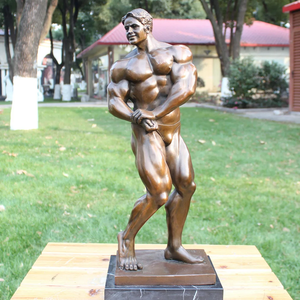 

bronze statue of the bronze man bodybuilding club hotel Home Furnishing birthday gift copper decoration