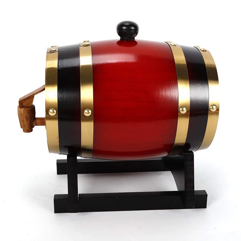 

UPORS Vintage Wood Oak Barrel 1.5/3L Keg Beer Brewing Equipment Wooden Wine Barrel Dispenser for Rum Pot Whisky Wine Accessories