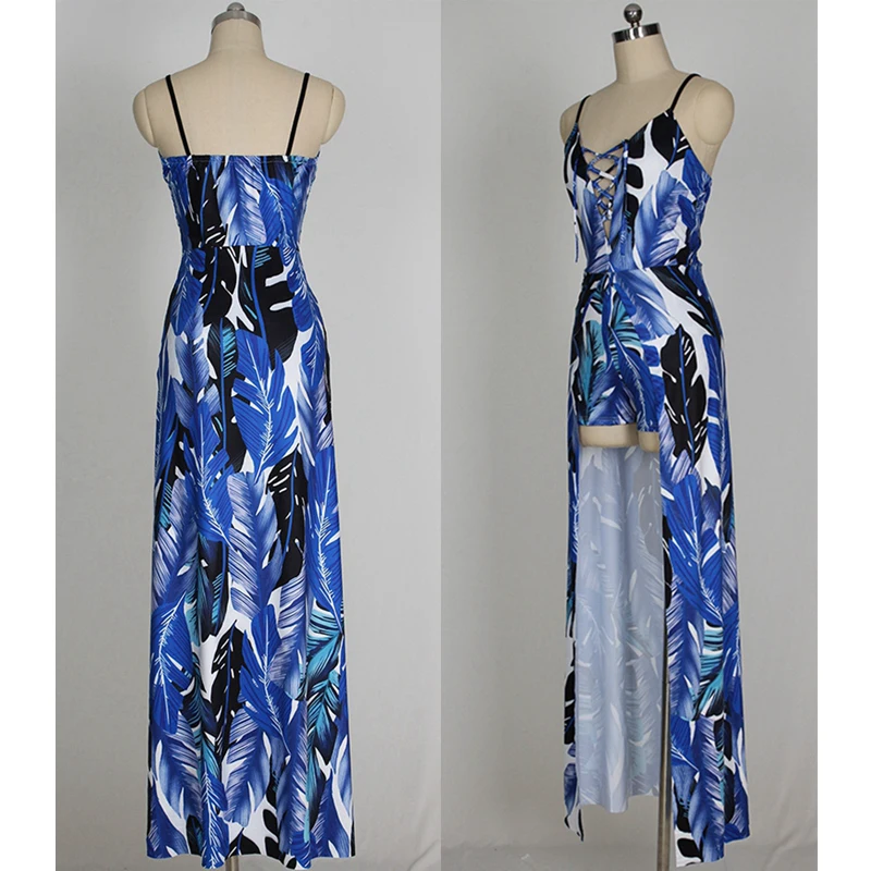 2019 Boho Летнее кружевное Длинное Платье женское на бретелях с открытой спиной