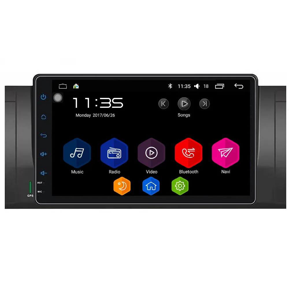 Для BMW E39 9 дюймов Все сенсорные кнопки Android 6.0.1 OS 4 ядра 16 г без DVD автомобиля GPS плеер