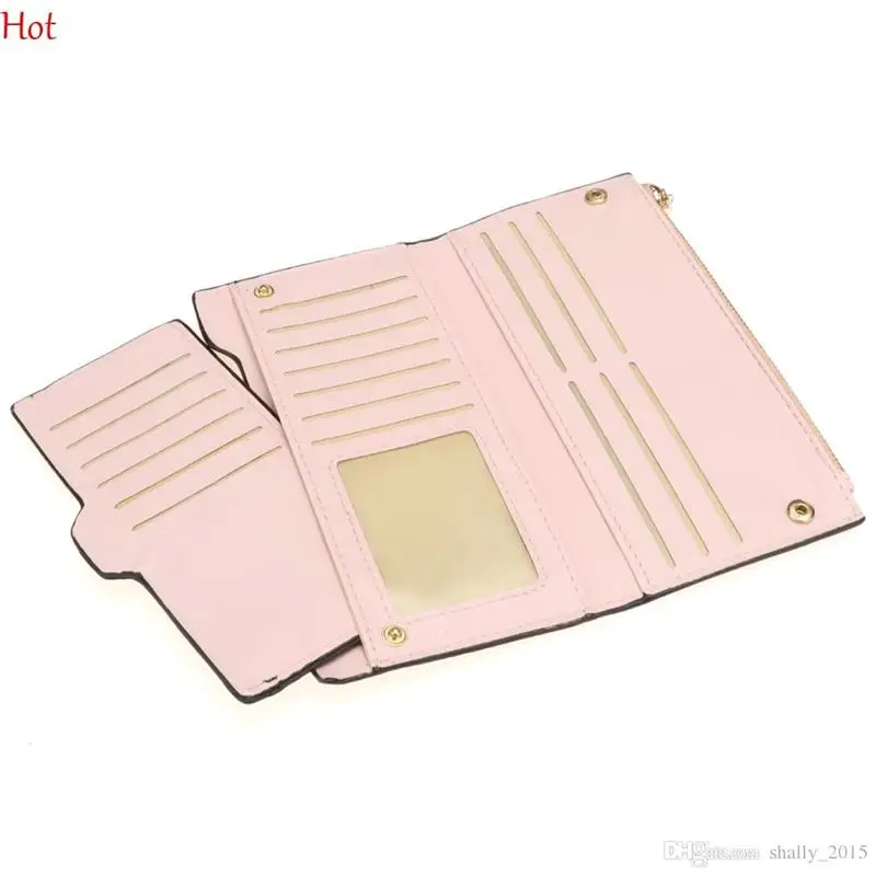 Хит продаж женские кошельки кошелек Дамская мода яркие цвета с бантом кожаный