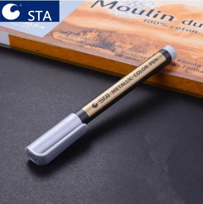 STA новая 1 шт. ручка для рисования металлическая цветная ручка технология золото и серебро Краска Ручка студенческие принадлежности маркер ручка - Цвет: Silver