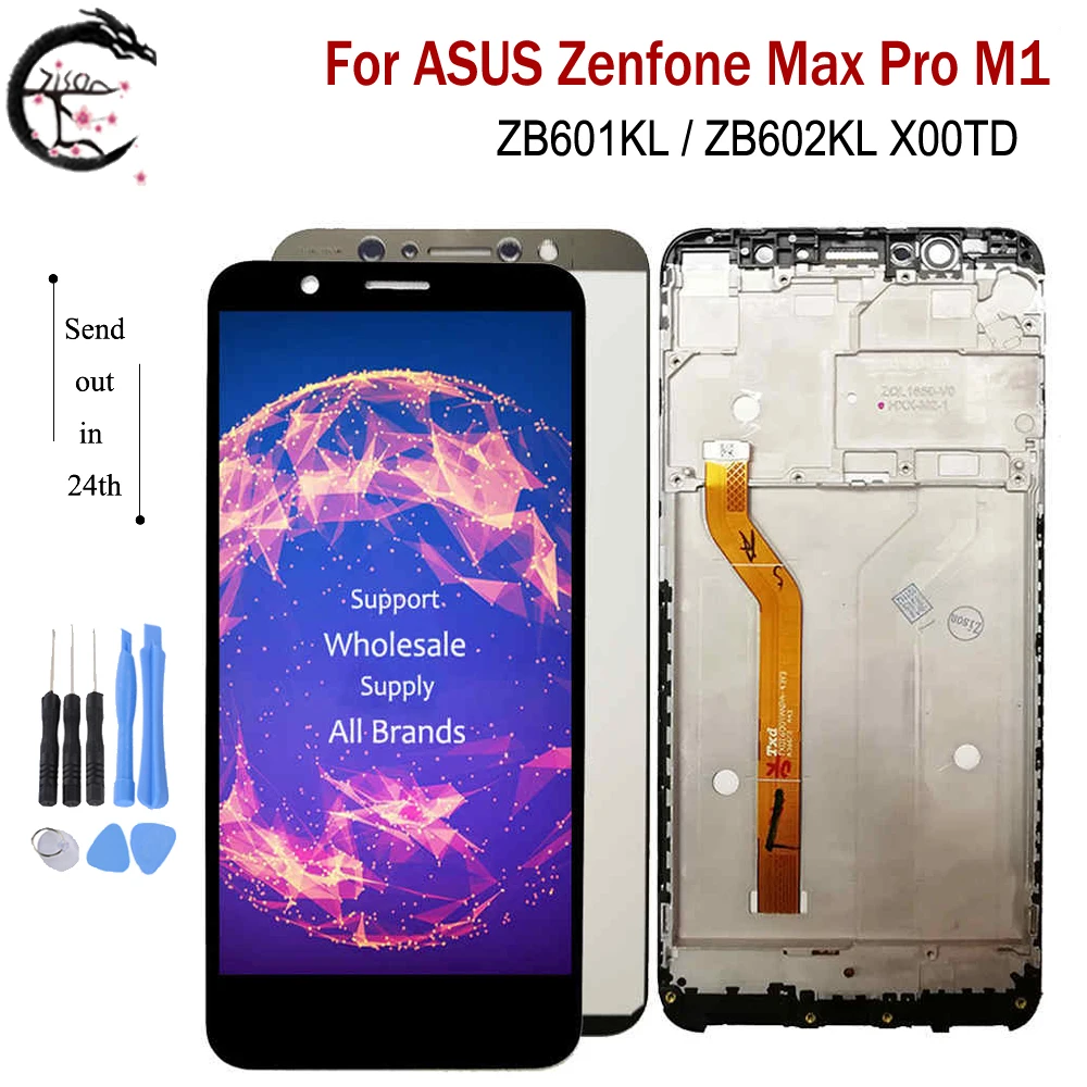 ЖК экран с рамкой для ASUS Zenfone Max Pro M1 ZB601KL ZB602KL X00TD полный дисплей сенсорный датчик