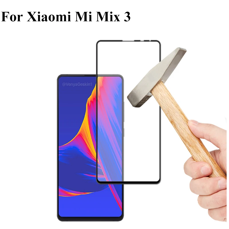Черное полное покрытие закаленное стекло для Xiaomi Mi Mix3 Mix 3 Защитная пленка экрана