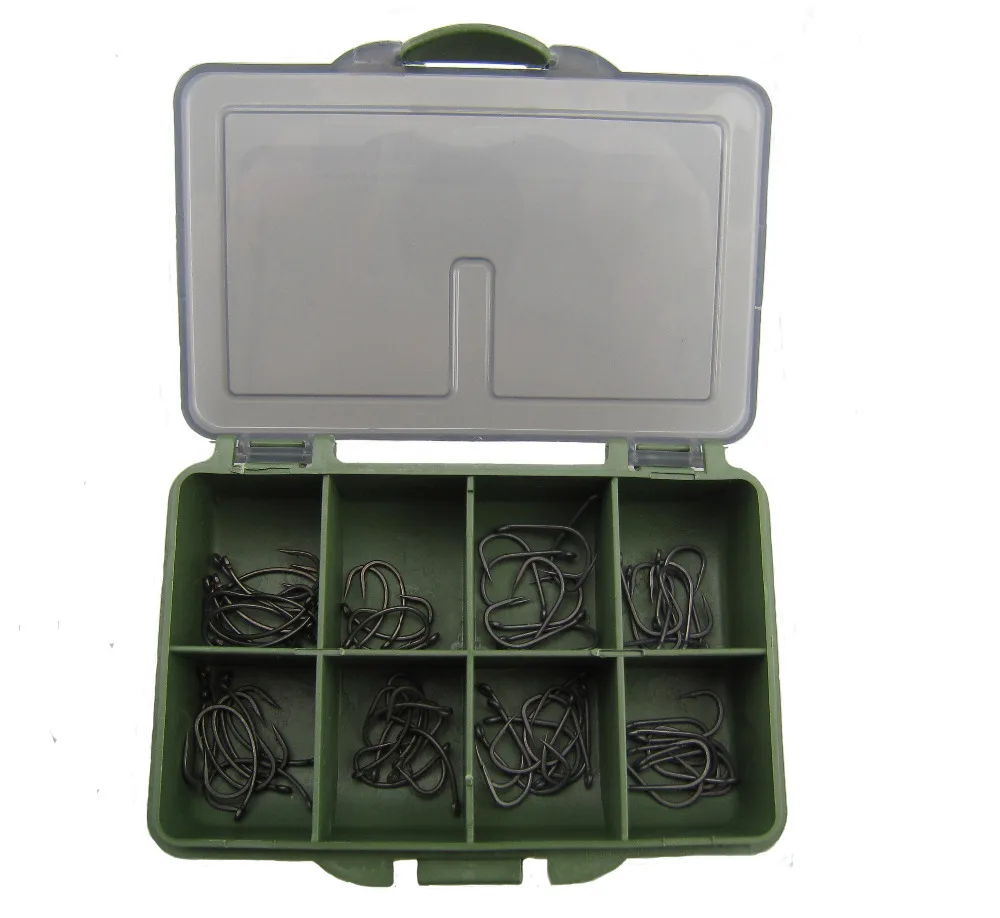 80 шт. крючки для ловли карпа с неглазурованным покрытием в различных