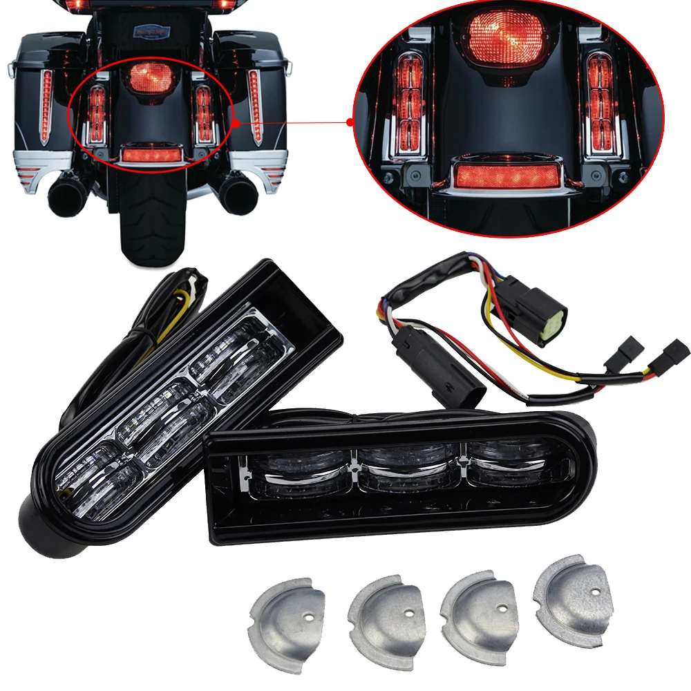 Fit Harley Touring CVO 2014-2016 2017 UNDEFINED Black Motorcycle Bike Parts Accent Saddlebag Filler Insert Support LED Lights |