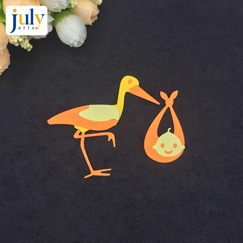 Нож для вырубки Julyarts Scrapbooking белый журавль для детского творчества, для создания открыток и украшений.