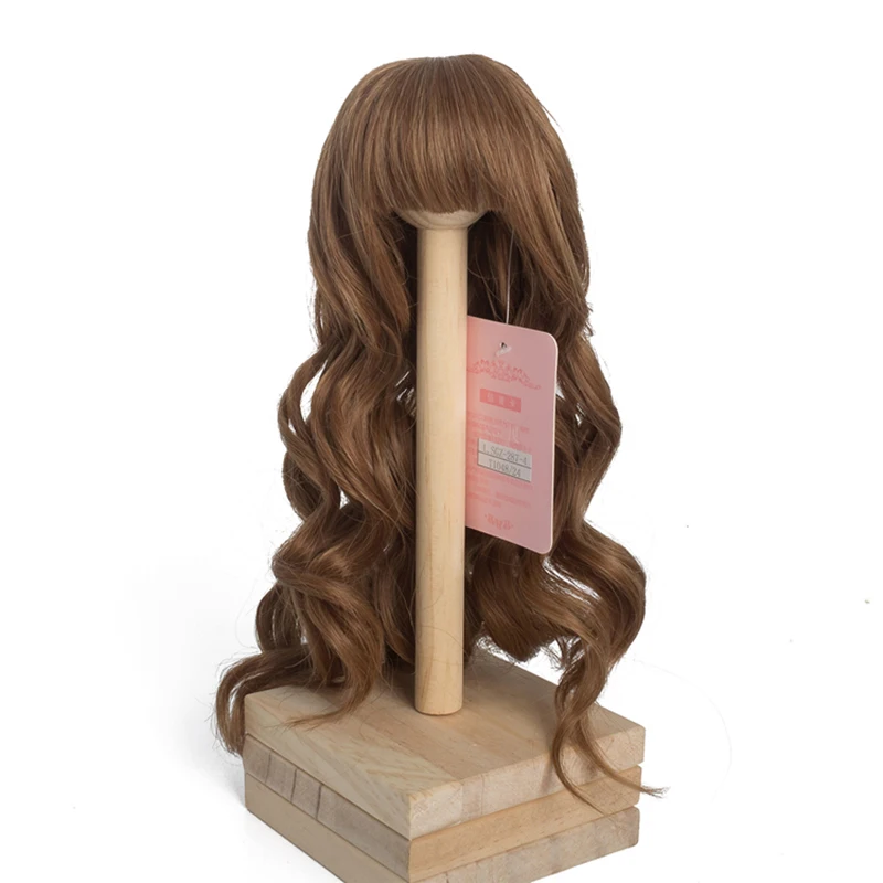 Cateleya BJD wig high temperature fiber Aristocratic series big wave long curly hair neat bangs brown1/3 1/4 1/6 accessories | Игрушки и