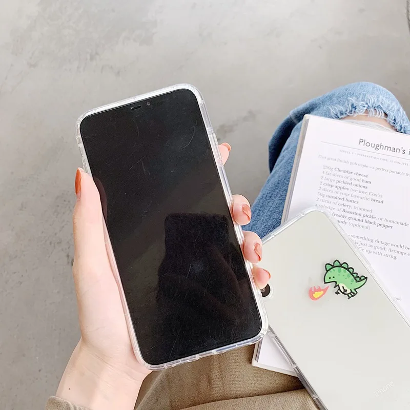 STROLLIFE Cute Couples Dinosaur Phone Case for IPhoneXS Max XR Lovely Cartoon Cover IPhone 6 X 7 8 Plus Soft Clear TPU Shell |