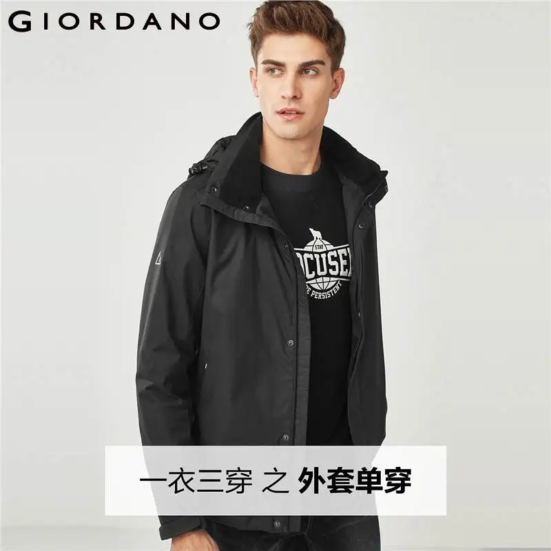 Giordano мужская куртка 3 в 1 имеет три варианта трансформации данная модель
