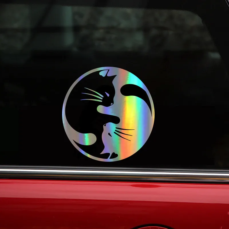 Yang Ying Cats Fashion Cartoon Car Sticker Window Decoration Personality Vinyl Decals Body Wall Stickers Styling 15*15CM | Автомобили и